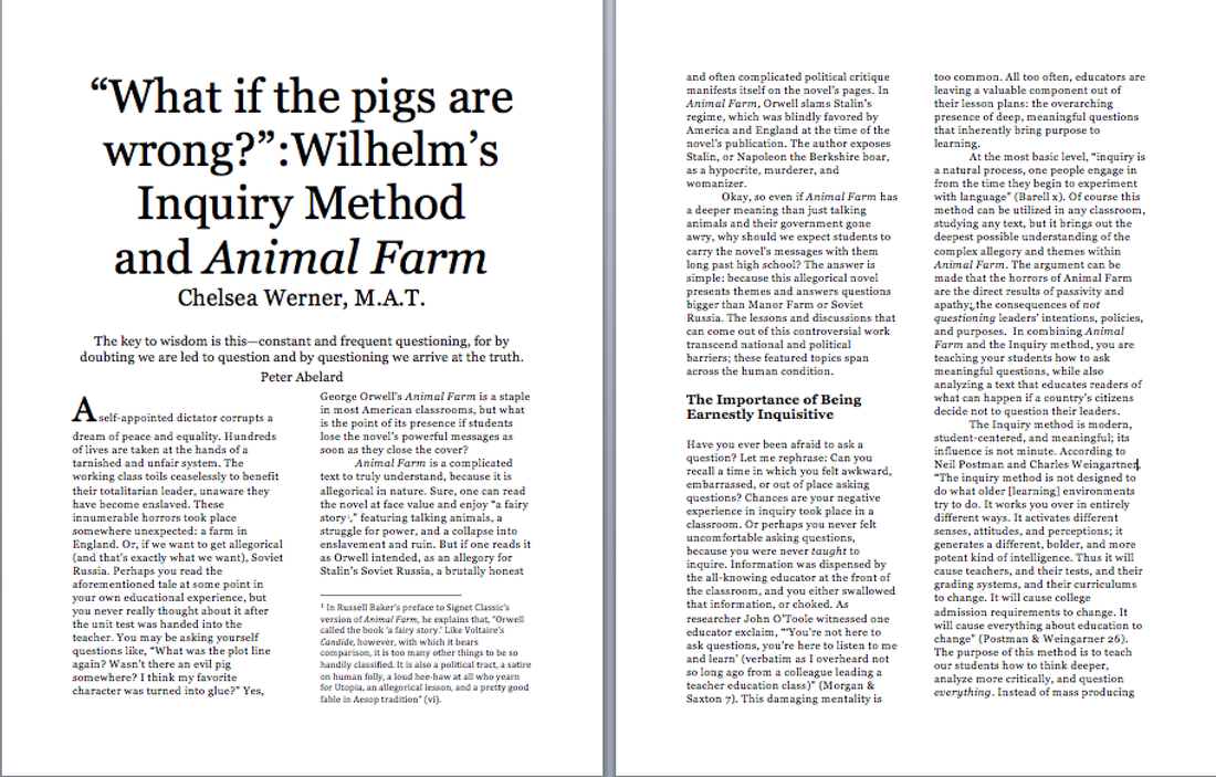 Animal Farm & Inquiry - Mastering the Art of Research-Based Teaching